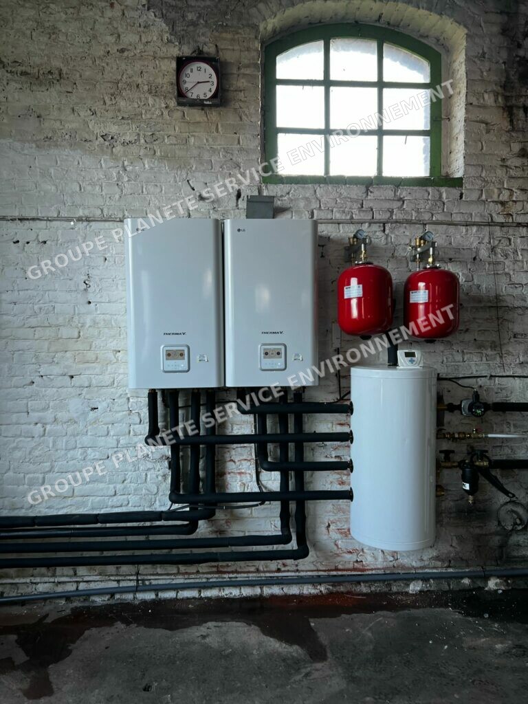 Installation de deux pompes à chaleur LG 12 kW à Busigny